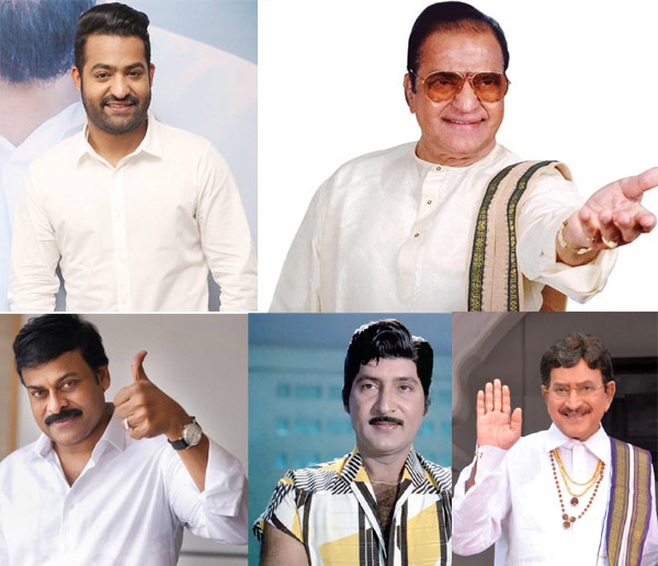 jr mtr,chiranjeevi,shibhan babu,senior ntr,super star krishna  మూడు పాత్రల రికార్డ్ తెలుగు వారిదే..!